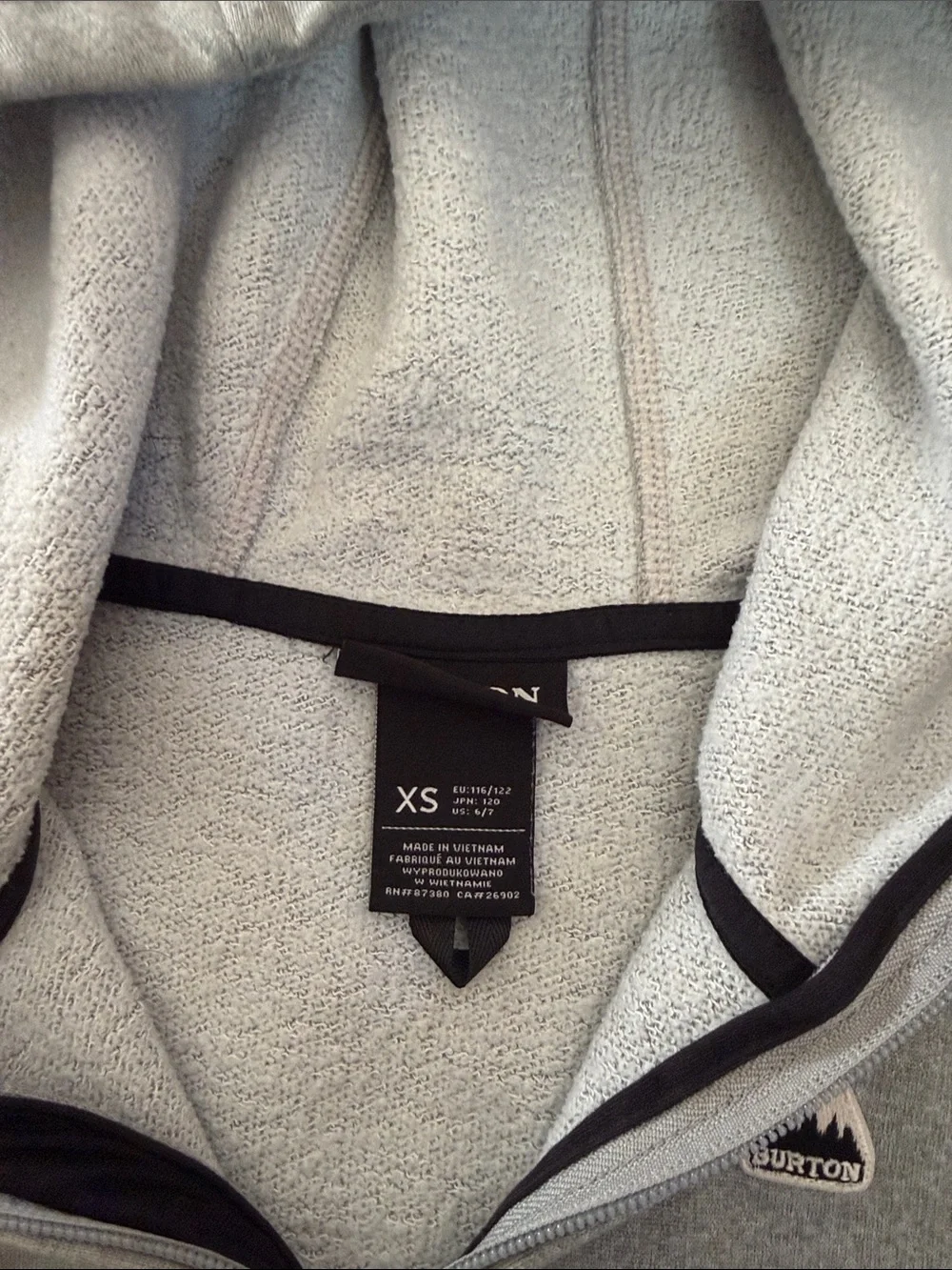 Burton Gray Zip-Up Hoodie l